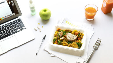 Healthy meal prep in food storage containers