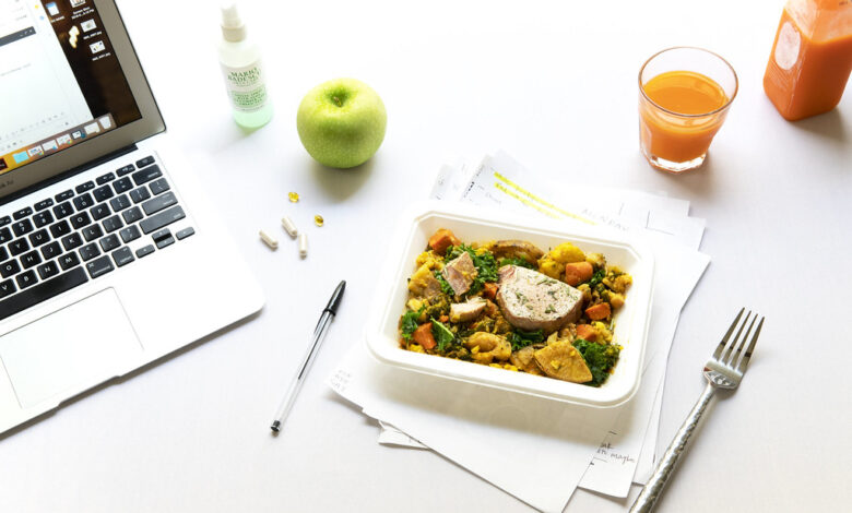 Healthy meal prep in food storage containers