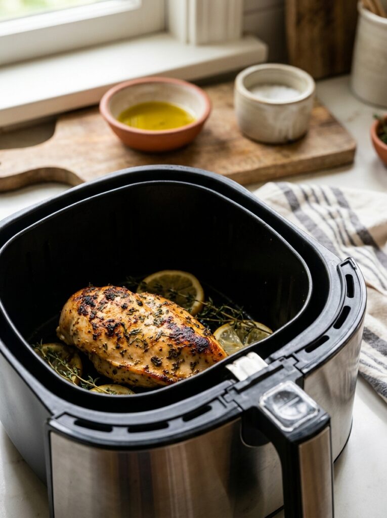 How to Cook Chicken Breast So It's Never Dry Again: Every Method Compared 7 How to Cook Chicken Breast So It's Never Dry Again: Every Method Compared Golden, crisp-edged chicken breast inside an open air fryer basket