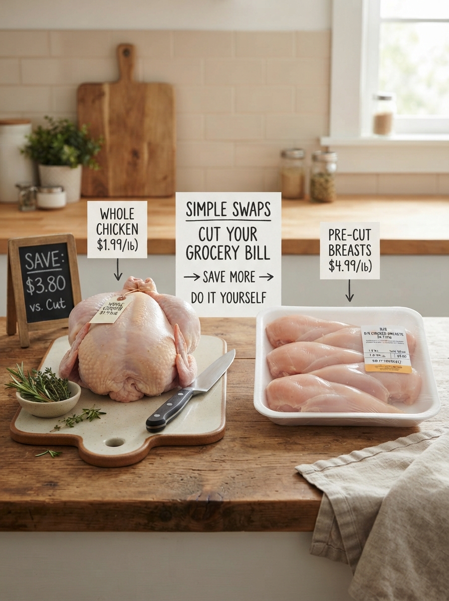 Budget Dinner Recipes Under $10 9 Budget Dinner Recipes Under $10 Whole raw chicken next to pre-cut chicken breast portions