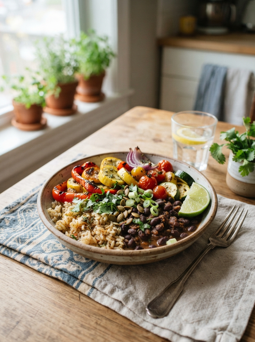 Budget Dinner Recipes Under $10 2 Budget Dinner Recipes Under $10 Colorful plated dinner of seasoned rice, beans, and vegetables