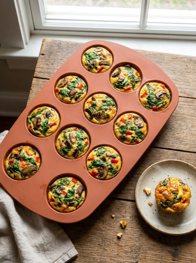 High-Protein Breakfast Ideas for Meal Prep 4 High-Protein Breakfast Ideas for Meal Prep Baked egg muffins in a silicone muffin tin with vegetables