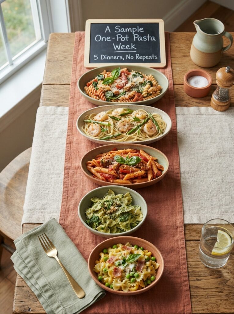 One-Pot Pasta Dinners for Busy Weeknights: 8 Easy Recipes 13 One-Pot Pasta Dinners for Busy Weeknights: 8 Easy Recipes A week of one-pot pasta dinners in small bowls
