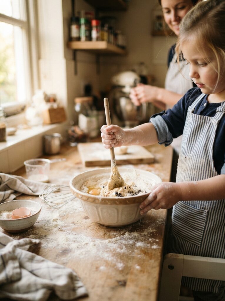 15 Cooking Tips for Busy Families to Save Time, Eat Healthier, and Stress Less 9 15 Cooking Tips for Busy Families to Save Time, Eat Healthier, and Stress Less Kids' hands stirring ingredients in a mixing bowl