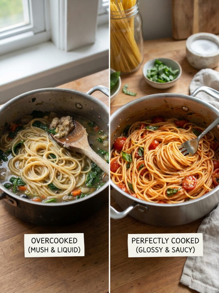 One-Pot Pasta Dinners for Busy Weeknights: 8 Easy Recipes 10 One-Pot Pasta Dinners for Busy Weeknights: 8 Easy Recipes Comparison of overcooked versus properly cooked one-pot pasta
