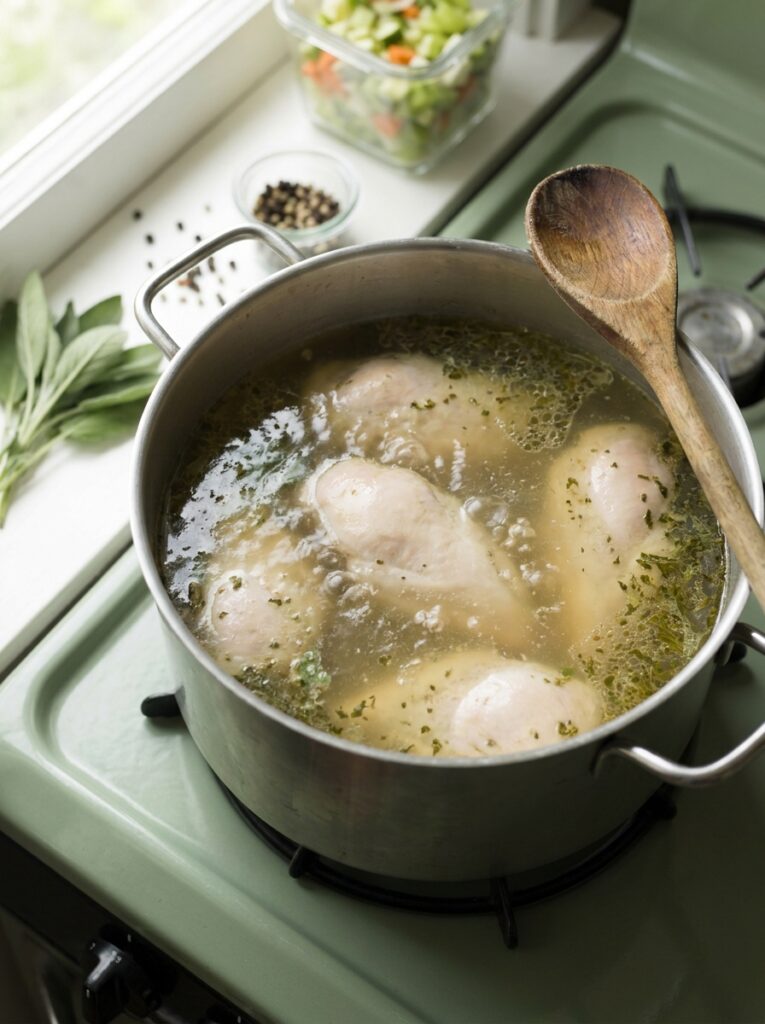 How to Cook Chicken Breast So It's Never Dry Again: Every Method Compared 6 How to Cook Chicken Breast So It's Never Dry Again: Every Method Compared Chicken breasts gently poaching in a pot of simmering broth