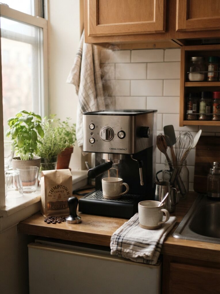 Best Coffee Makers for Small Kitchens: A Space-Smart Buying Guide 2 Best Coffee Makers for Small Kitchens: A Space-Smart Buying Guide Coffee maker on a small kitchen counter with limited space