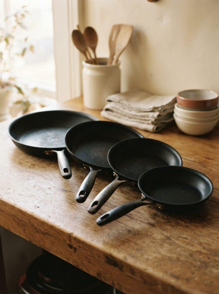 Best Nonstick Pans of 2026: Tested and Ranked 4 Best Nonstick Pans of 2026: Tested and Ranked Four nonstick frying pans of different sizes fanned out on a wooden counter