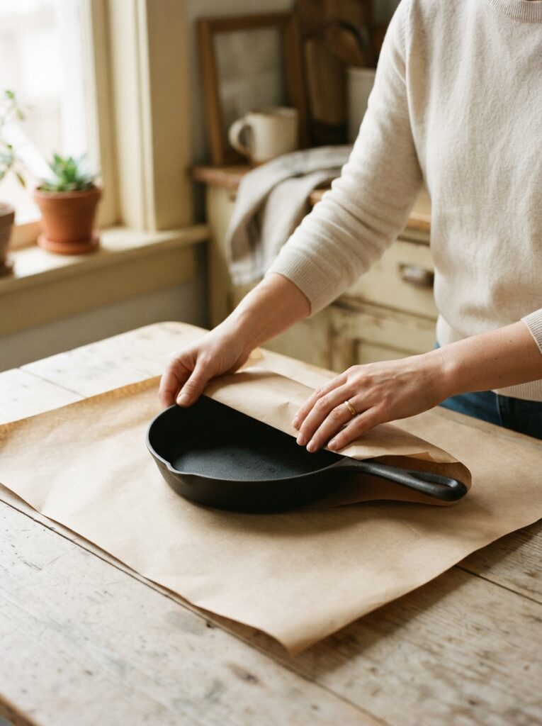 Best Gifts for Home Cooks in 2026 7 Best Gifts for Home Cooks in 2026 Hands wrapping a small cast iron skillet in plain brown paper