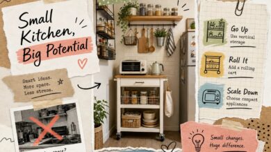 How to Organize a Tiny Kitchen With No Counter Space 4 How to Organize a Tiny Kitchen With No Counter Space How to Organize a Tiny Kitchen With No Counter Space
