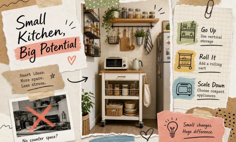 How to Organize a Tiny Kitchen With No Counter Space 1 How to Organize a Tiny Kitchen With No Counter Space How to Organize a Tiny Kitchen With No Counter Space